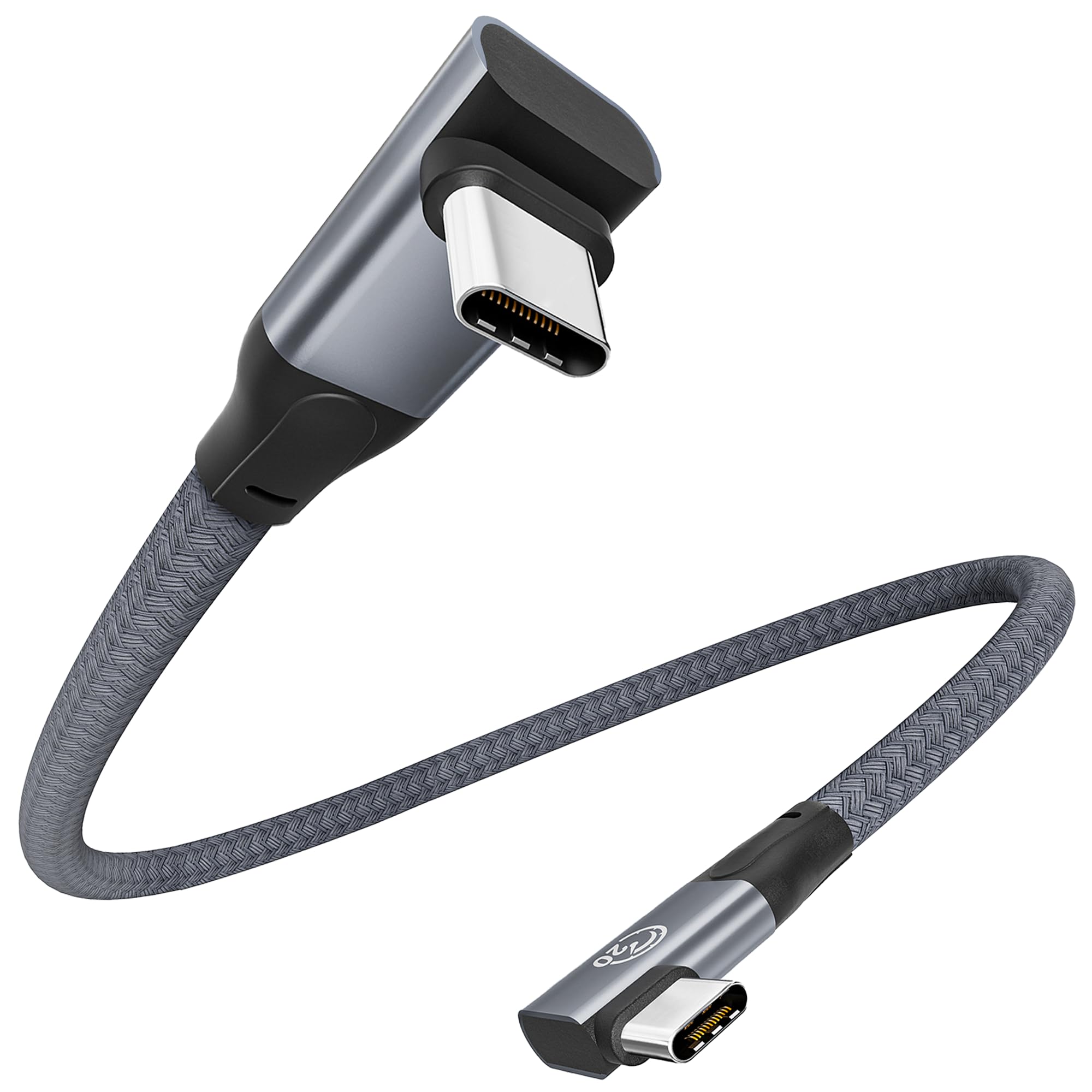 USB C ケーブル L字 0.3M 240W両端L字型 USB C 3.2 Gen 2x2 20Gbps高速データ転送 短いタイプc ケーブル