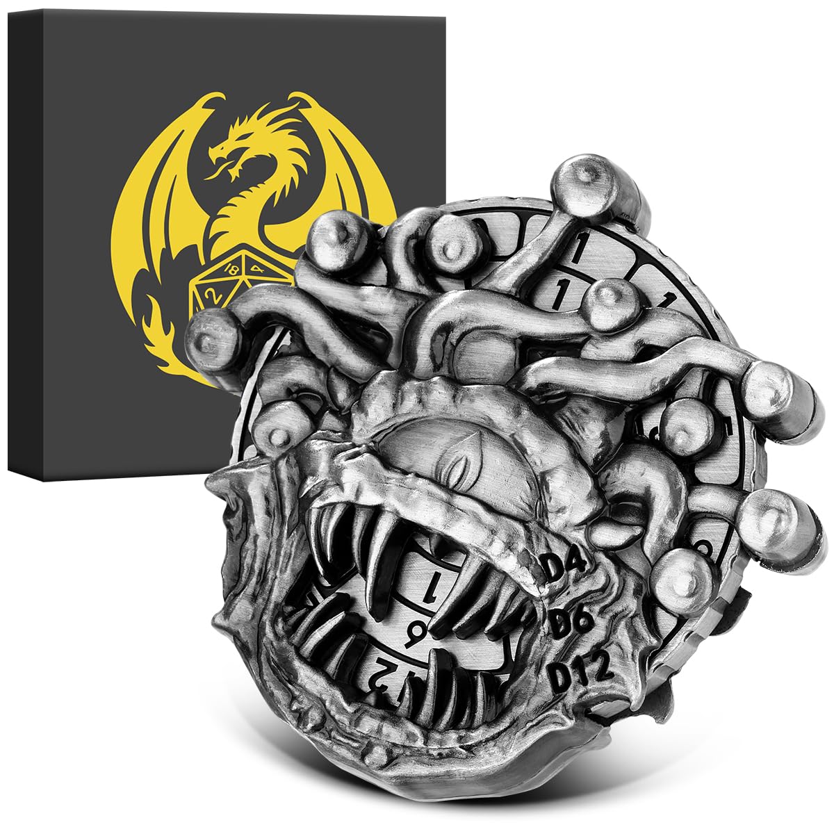 7-in-1 Beholder Fingertip Gyro, DND Wheel Dice Spiner, DND Starter Set, 7-in-1 Metal Dice Set