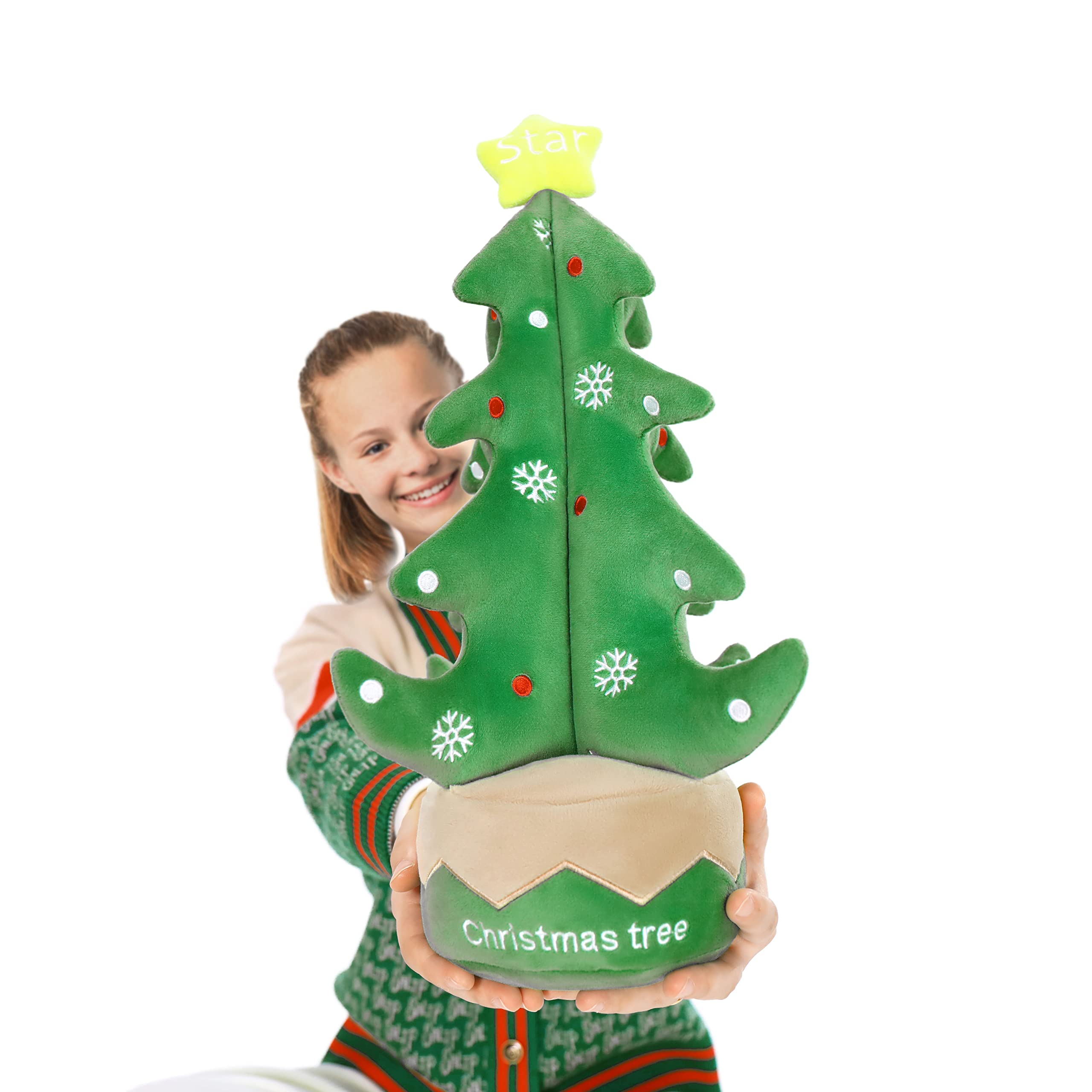 Christmas Tree Stuffed Animal Plush Toy,Christmas Tree Plushie Pillow,Cute Plush Toy 16 Inches,Soft Festival Plush Stuffed,Great Gift for Kids,Family on Christmas or Birthday.