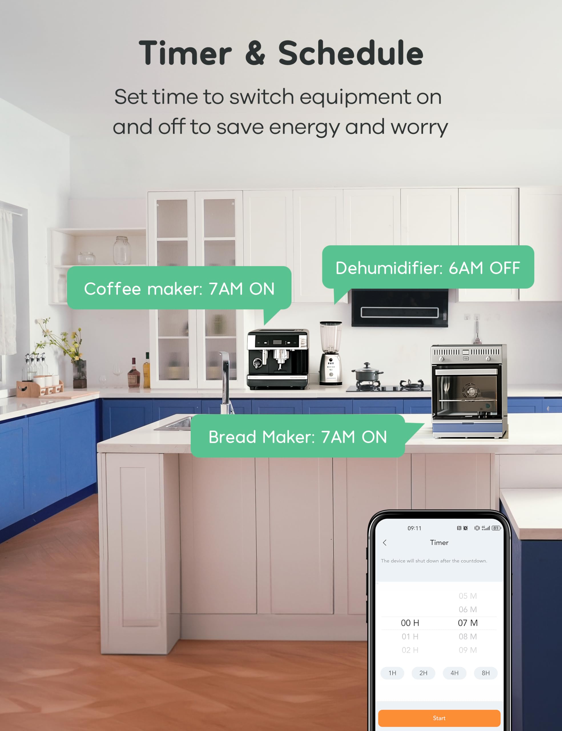 Winees Matter Smart Plug 2 Pack Smart Outlet Work with Alexa Apple Home Google Home SmartThings 15A 1800W — view 3