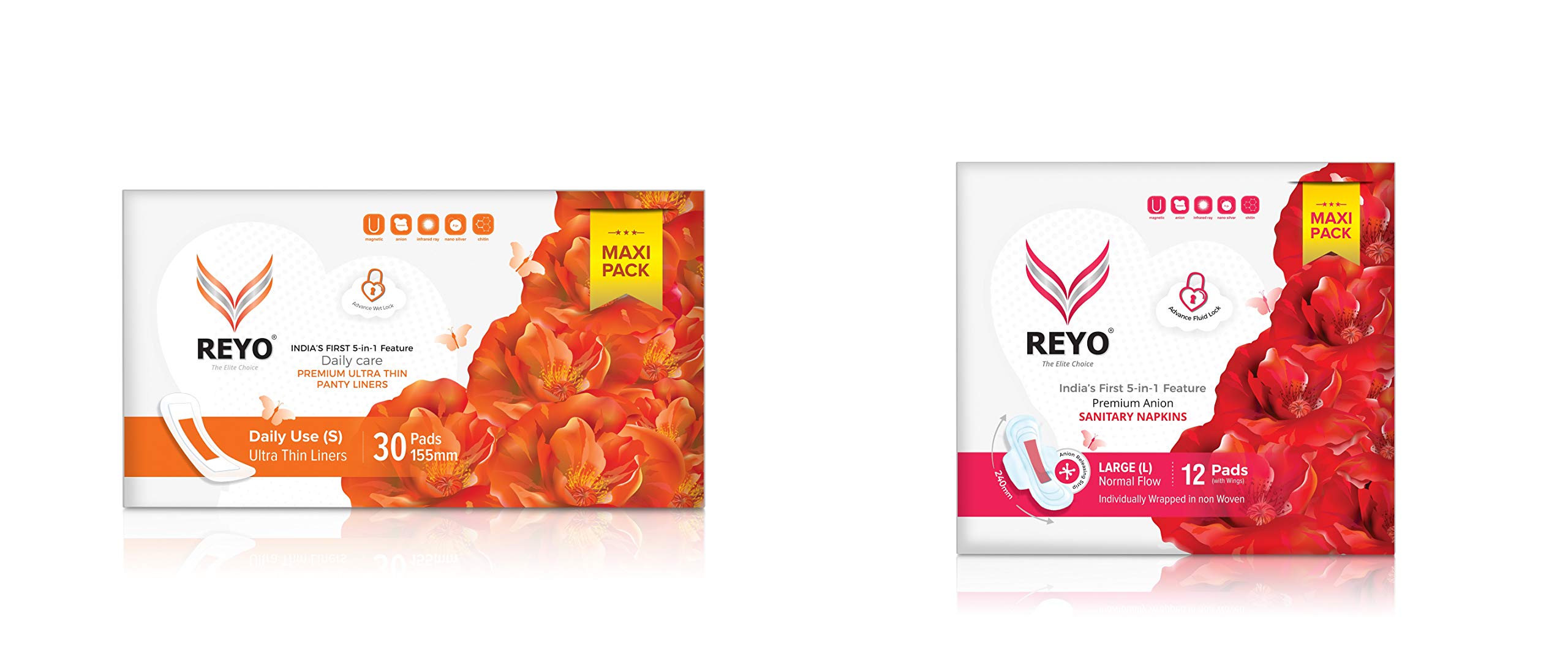 anion sanitary napkins - Maxi 240mm (Pack of 02) and Maxi 155mm (Pack of 02)