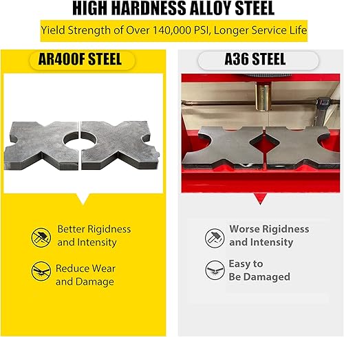 Miniatura 2 de OneChoi Placa de prensa de eje, placas de prensa de metal de 20 toneladas hechas de material AR400F con resistencia de rendimiento de más de 140,000