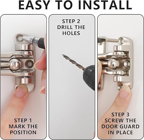 Miniatura 7 de WellMade Pestillo de bloqueo de puerta de barra oscilante, pestillo de seguridad de puerta para seguridad de los niños y seguridad del hogar, cierre