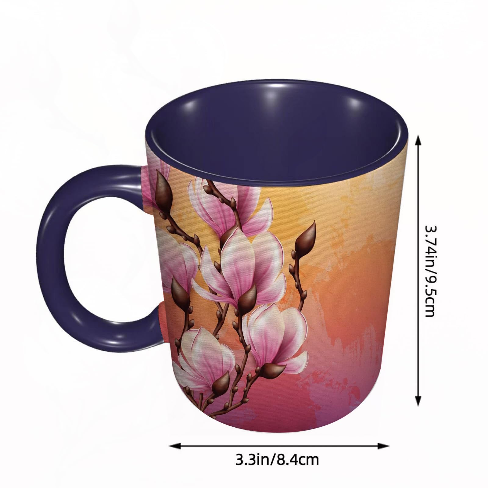 Taza Divertida De Cerámica De 14 Onzas,Flor Botánica Floral Flor Flor Ed Tema Natural Ramas Patrón.R Imprimir,apta Para Lavavajillas, Regalos De Computadora,regalos Geek Para Hombres, Taza De Ciencia