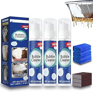 RJDJ Highly Effective Oil Breakdown Foaming Spray, All-Purpose Rinse-Free Cleaning Spray, Multi-functional Bubble Cleaner, Multi-Surface for Home, Kitchen, Bathroom, Office (3, 100ml)