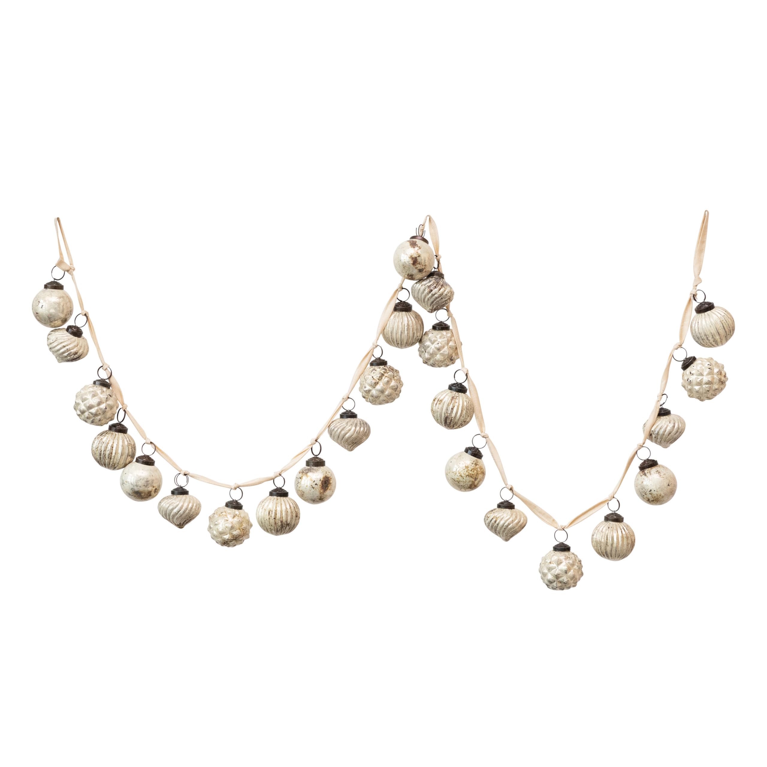 Creative Co-op Glass Garlands, Matte White