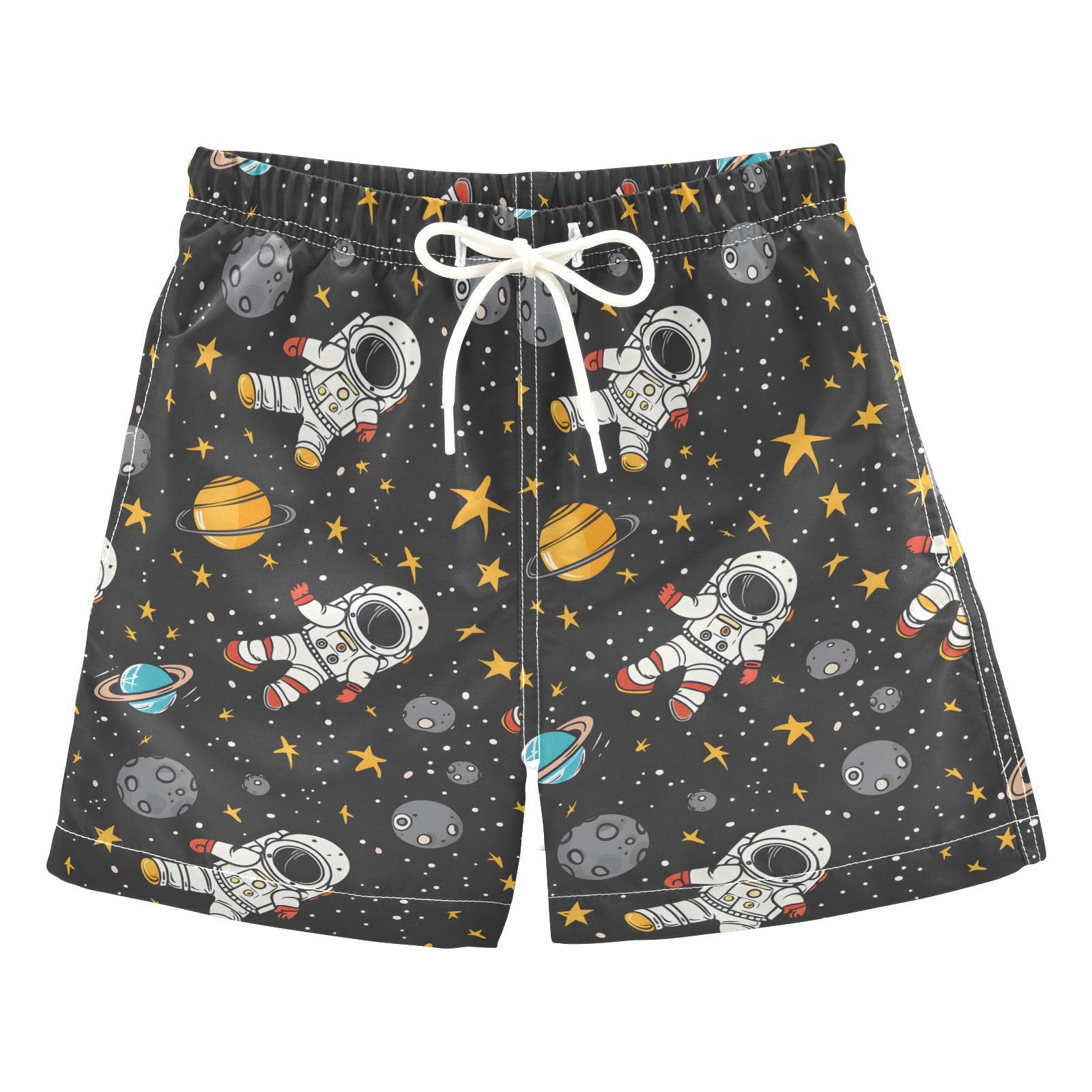 senya Cartoon Astronauts Boys Swim Trunks Toddler Shorts Swimwear Boardshorts Multicoloured