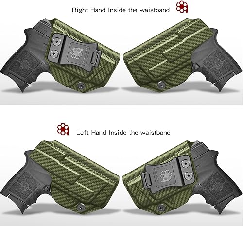 Vista 11 de Amberide Bodyguard 380 Laser Holster, IWB Kydex Concealed Carry Holster for S&W Bodyguard 380 with Crimson Trace Laser, Adjustable Cant and Blanco