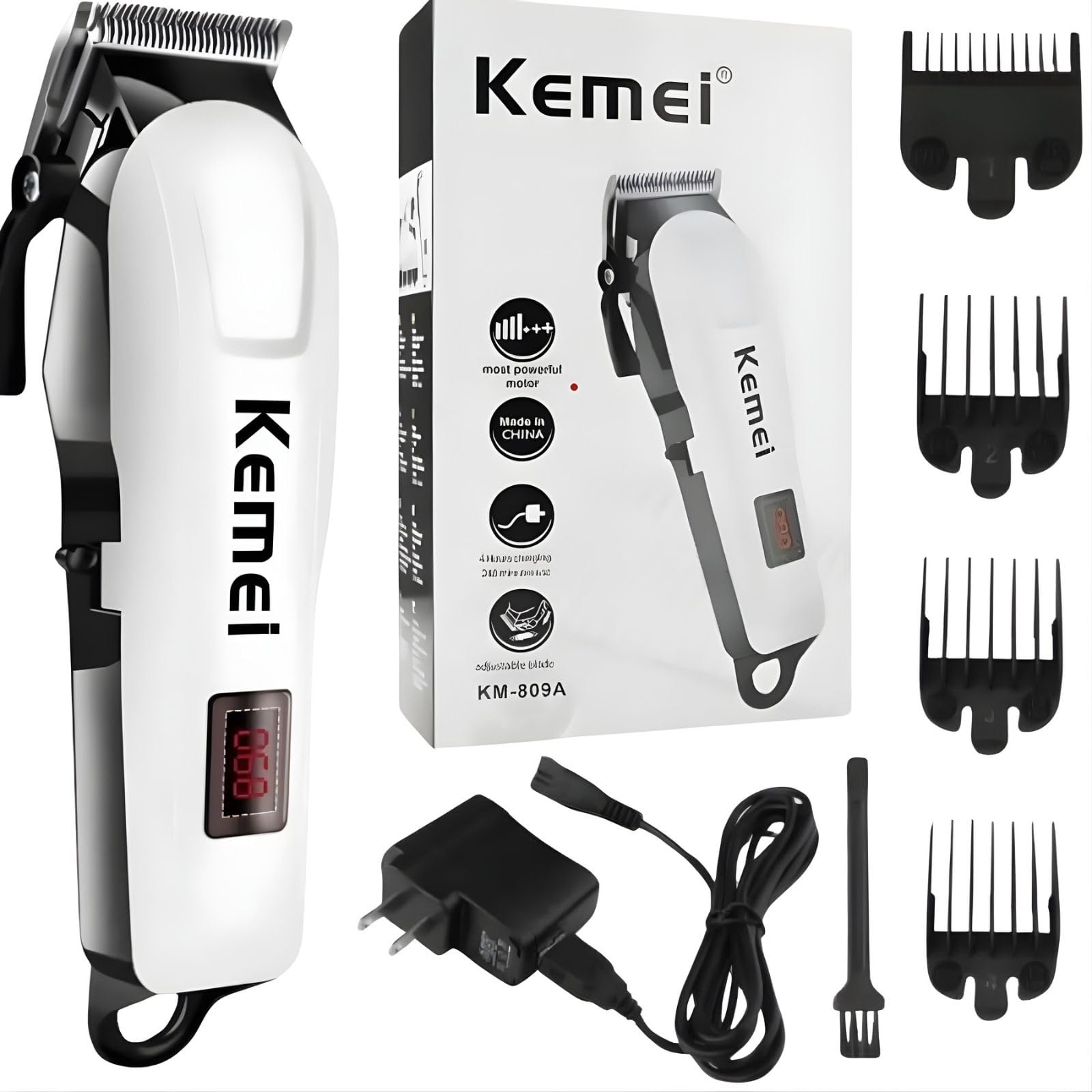 Men Fully Waterproof Professional Corded Hair Clipper & Electric Shaver, Powerful Beard and Moustache Trimmer with 7 Length Settings, Heavy-Duty Grooming Razor for Home & Salon Use-Pack of-1