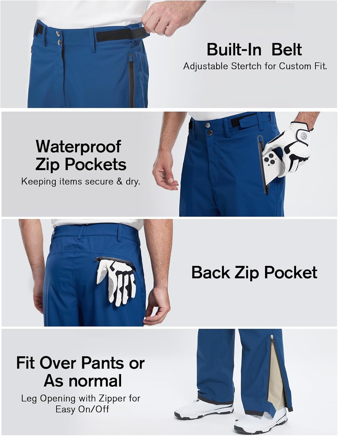 fit space Golf Climastorm Permanent Rain Pants Waterproof 20K Lightweight Performance Sporty Trousers - Image 6