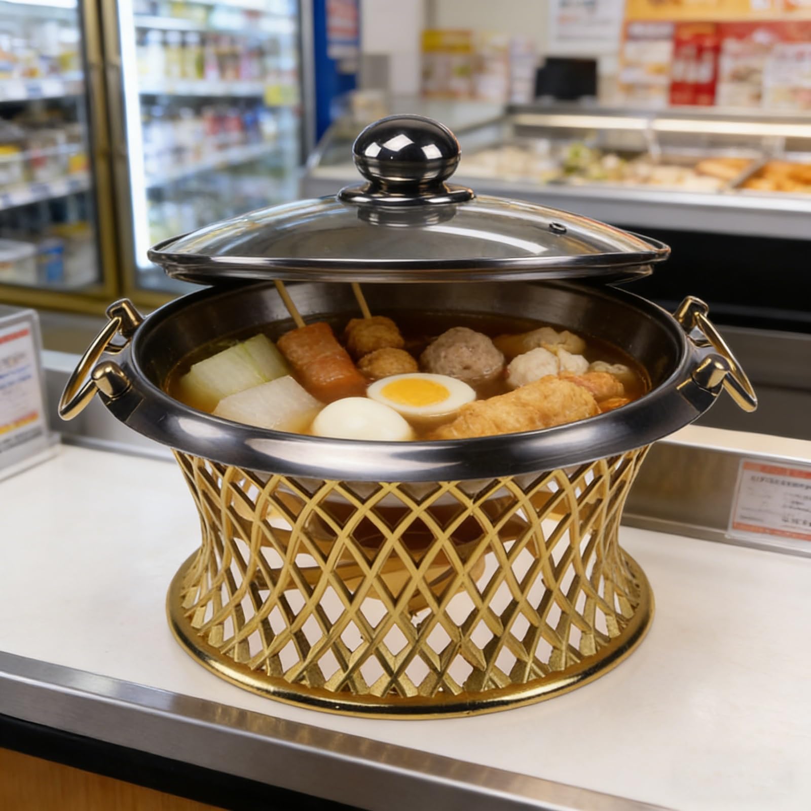 Juego de platos para bufé con tapas de cristal, calentador de alimentos de mesa de acero inoxidable, 24 cm, para catering, fiesta, boda