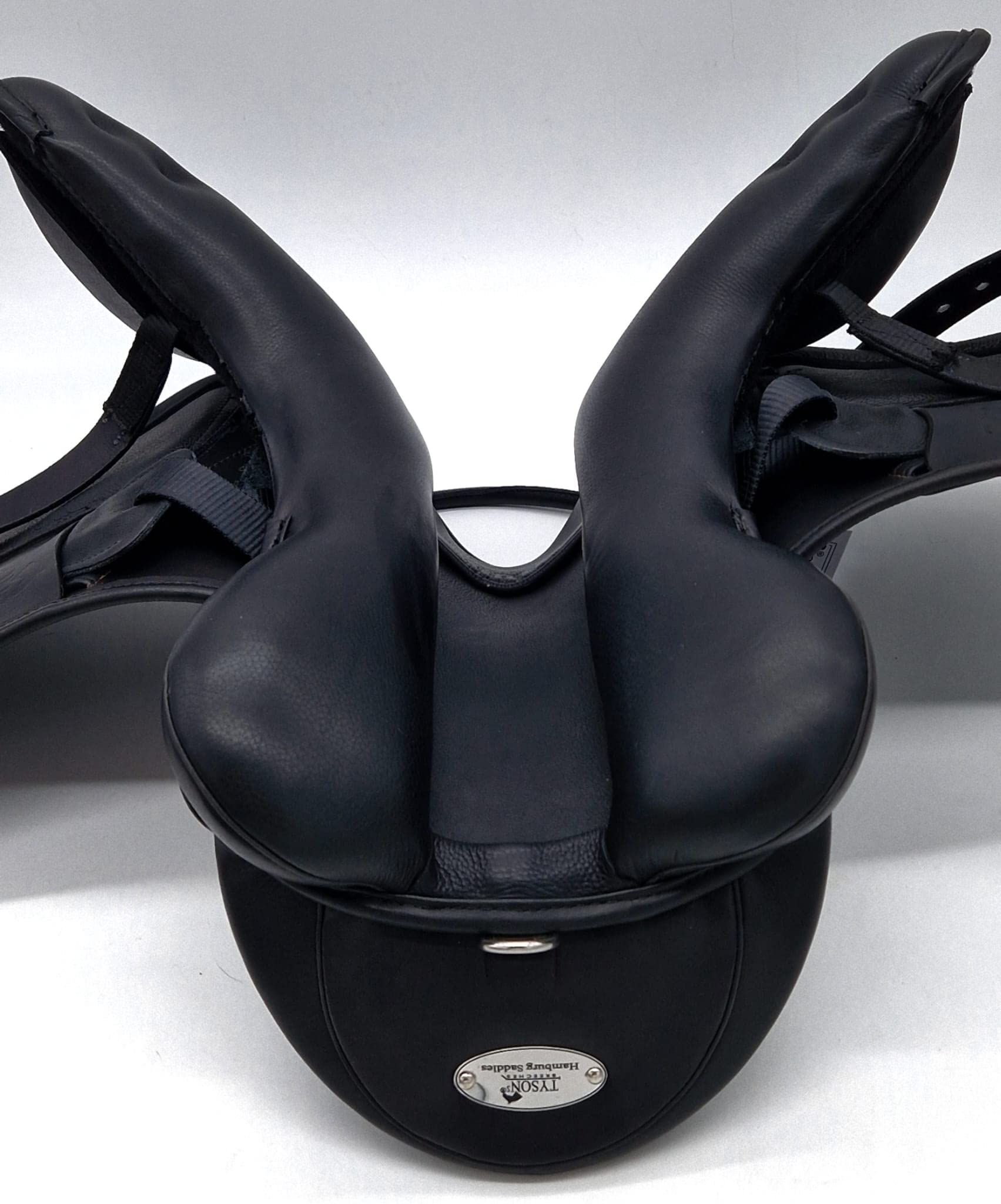 Pony Shetty Ledersattel Monoblatt weich 14 o 15 Zoll Schwarz Leder + 5 Kopfeisen = verstellbar u veränderbar. Tysons Ponysattel (14 Zoll)