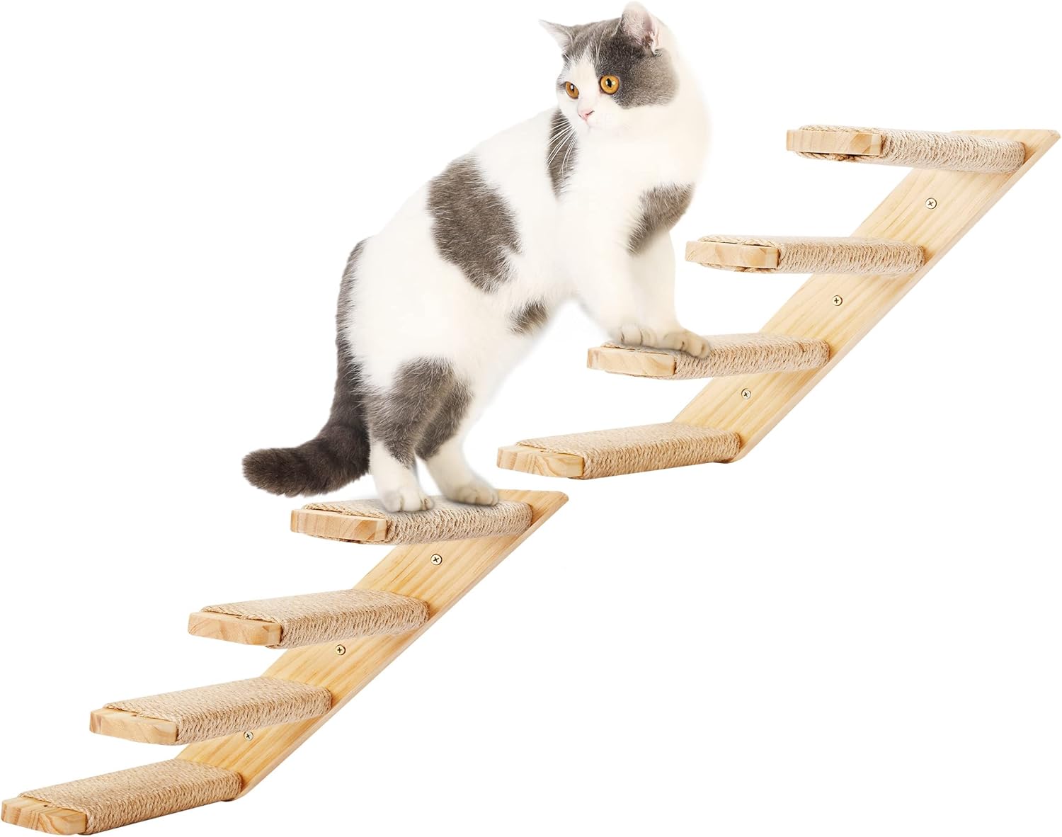 Cat Climbing Stair Shelf Wall Mounted Reversible Direction, 4 Steps