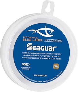 Seaguar Blue Label 100% Fluorocarbon Leader Line for Saltwater Fishing - Abrasion-Resistant, Superior Knot Strength, Fast Sinking