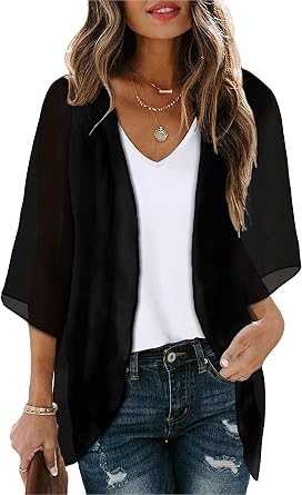 florynova Women s Causal Kimono Cardigan Summer Tops Loose Fit Beach Cover Ups Floral Print Blouses