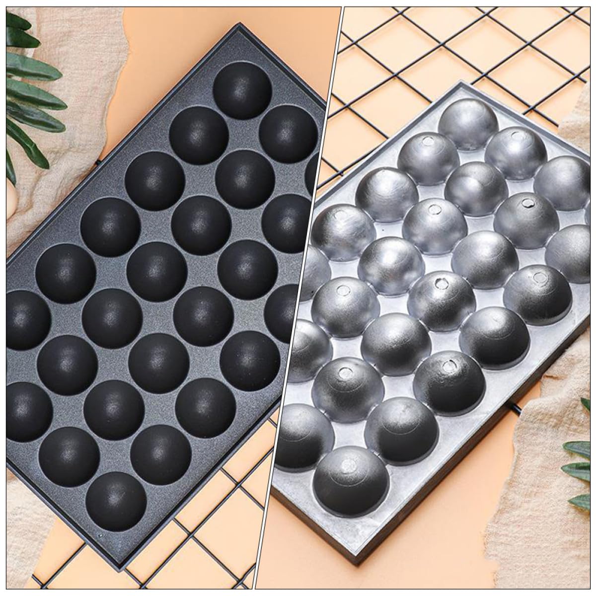 Aluminium Backblech mit 28 Mulden Antihaft Blech für Oktopus Fleischbällchen und Eier Backform für Takoyaki und Snacks im Haushalt