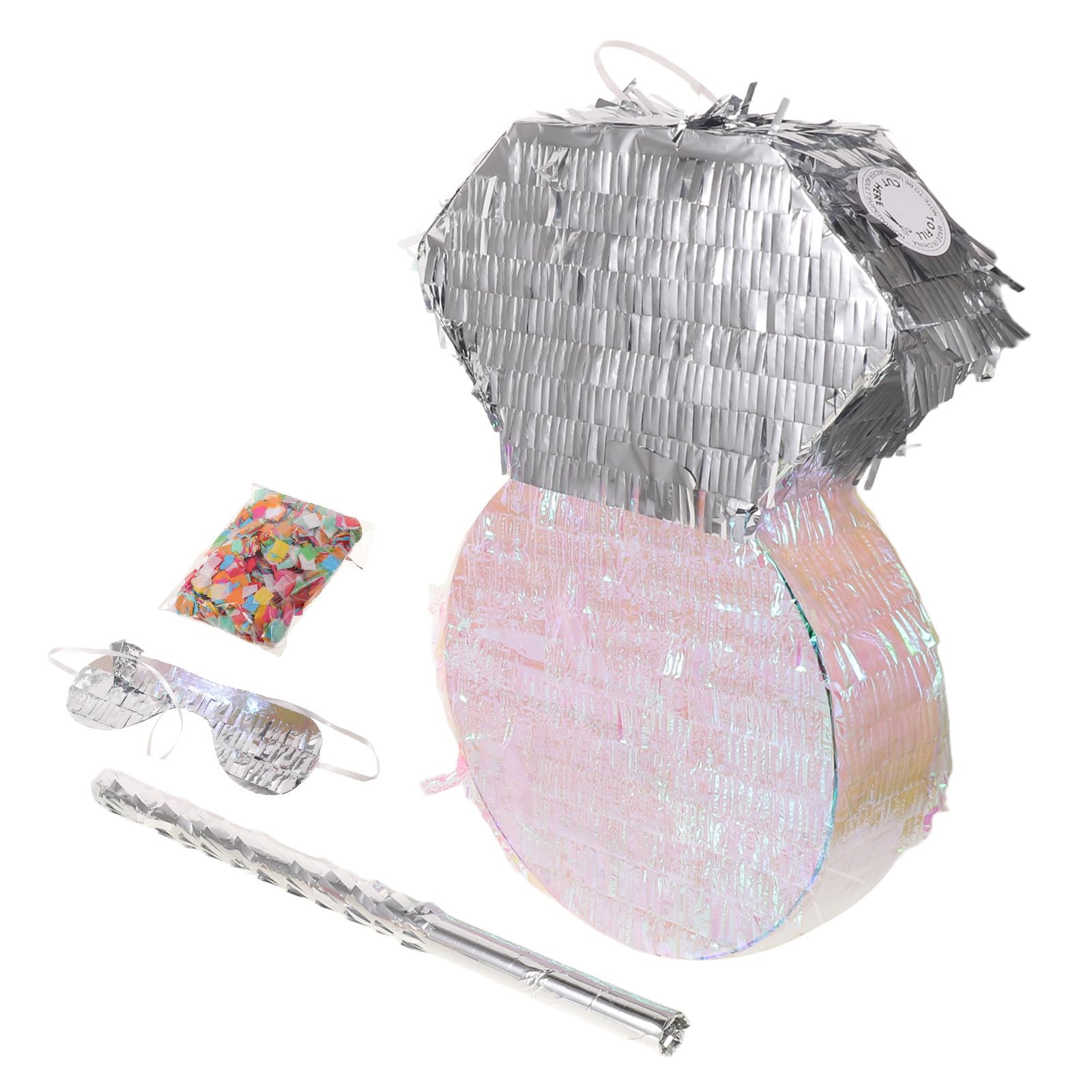 VILLCASE Piñata de Diamante Plateada de Papel para Fiestas Infantiles