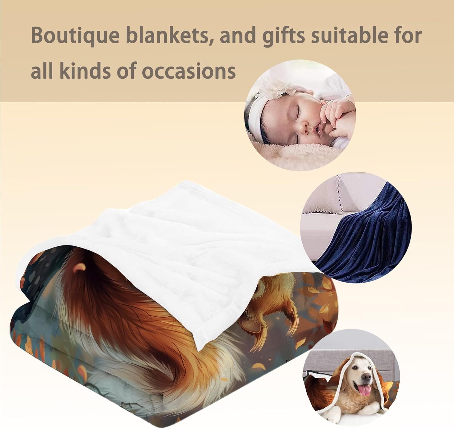 Cute Cartoon Squirrel Blanket, Soft Fuzzy Lightweight Animal Flannel Throw Blanket Perfect for Couch, Bed, Travel & Outdoor Use, Warm Fluffy Cozy Decor Blankets for Adults Kids 60×50 in