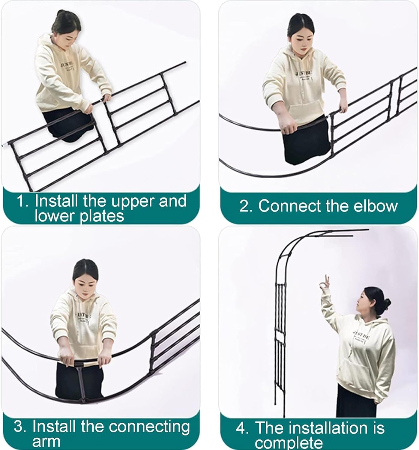 Steel Garden Arch, Metal Decorative Arch, for Plant Climbing, Christmas Garden Decorations Pergola for Garden, Backyard, Lawn, Bridal Party Decor, Easy to Install(White,47x15.7x94.5in)