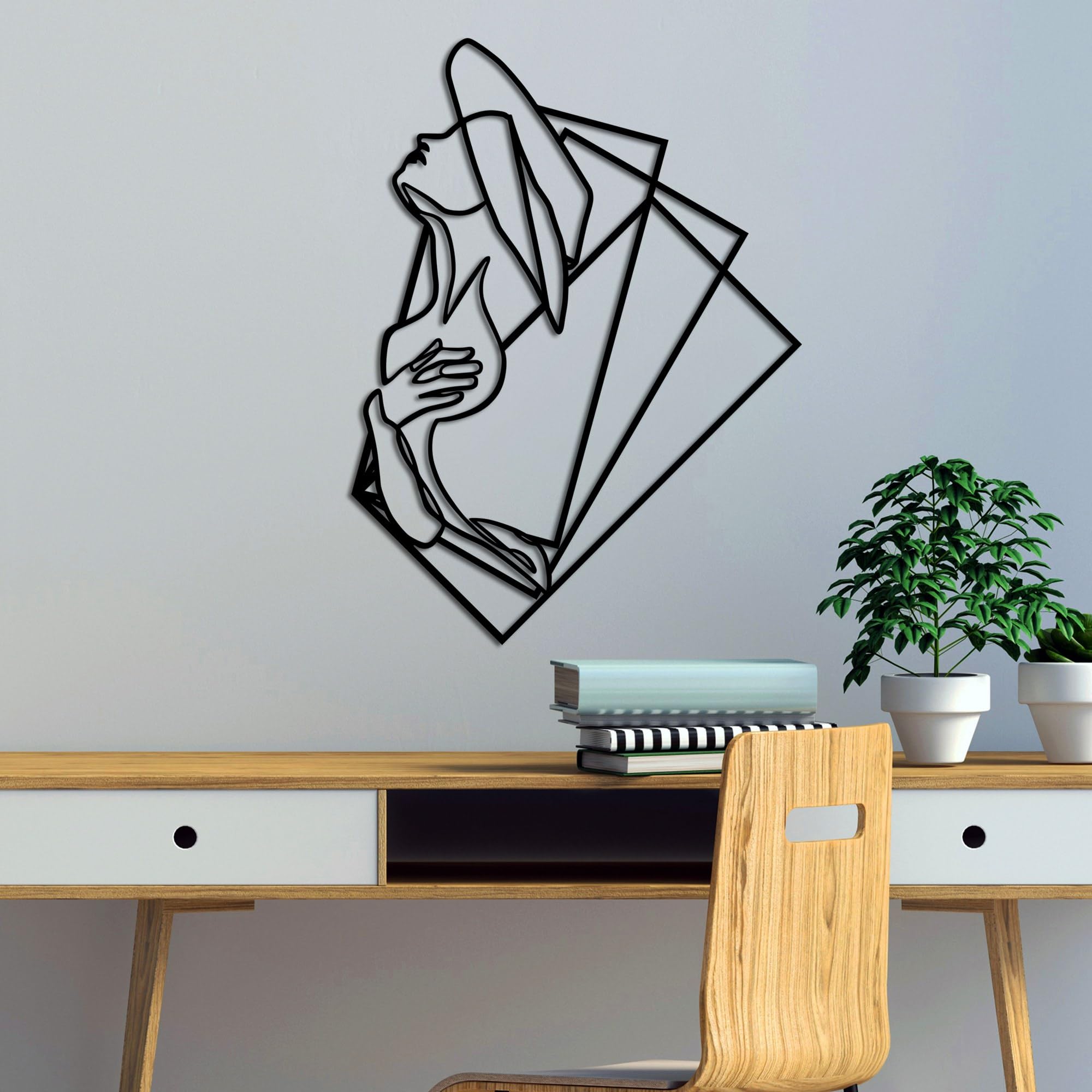 Stylish Black Decorative Metal Wall Accessory, 70 x 52 cm, 100% Metal (1.5 mm Thick), Easy Wall Mounting, Perfect for Modern Home Decor