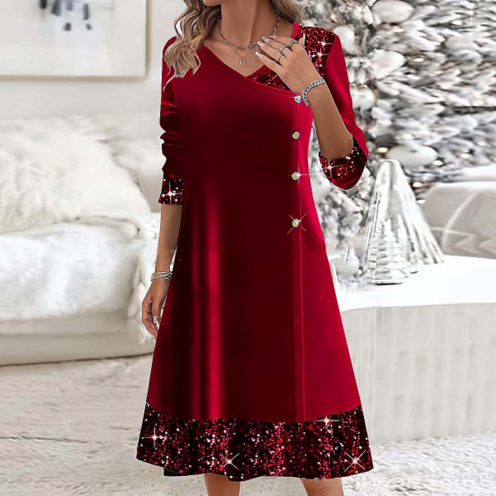 Vestito Rinascimento Donna - Abito da Donna con Scollo A V in Velluto Dorato con Paillettes Abito Bambina Elegante Principessa