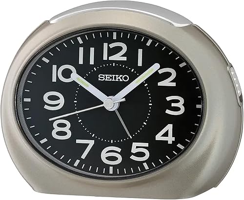 Seiko Tokai - Reloj despertador para dormitorio, color gris cálido metálico