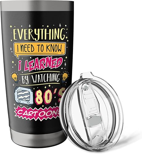 Miniatura 5 de Retro Cartoons - Vaso aislado de acero inoxidable con diseño nostálgico de los años 90 y 80