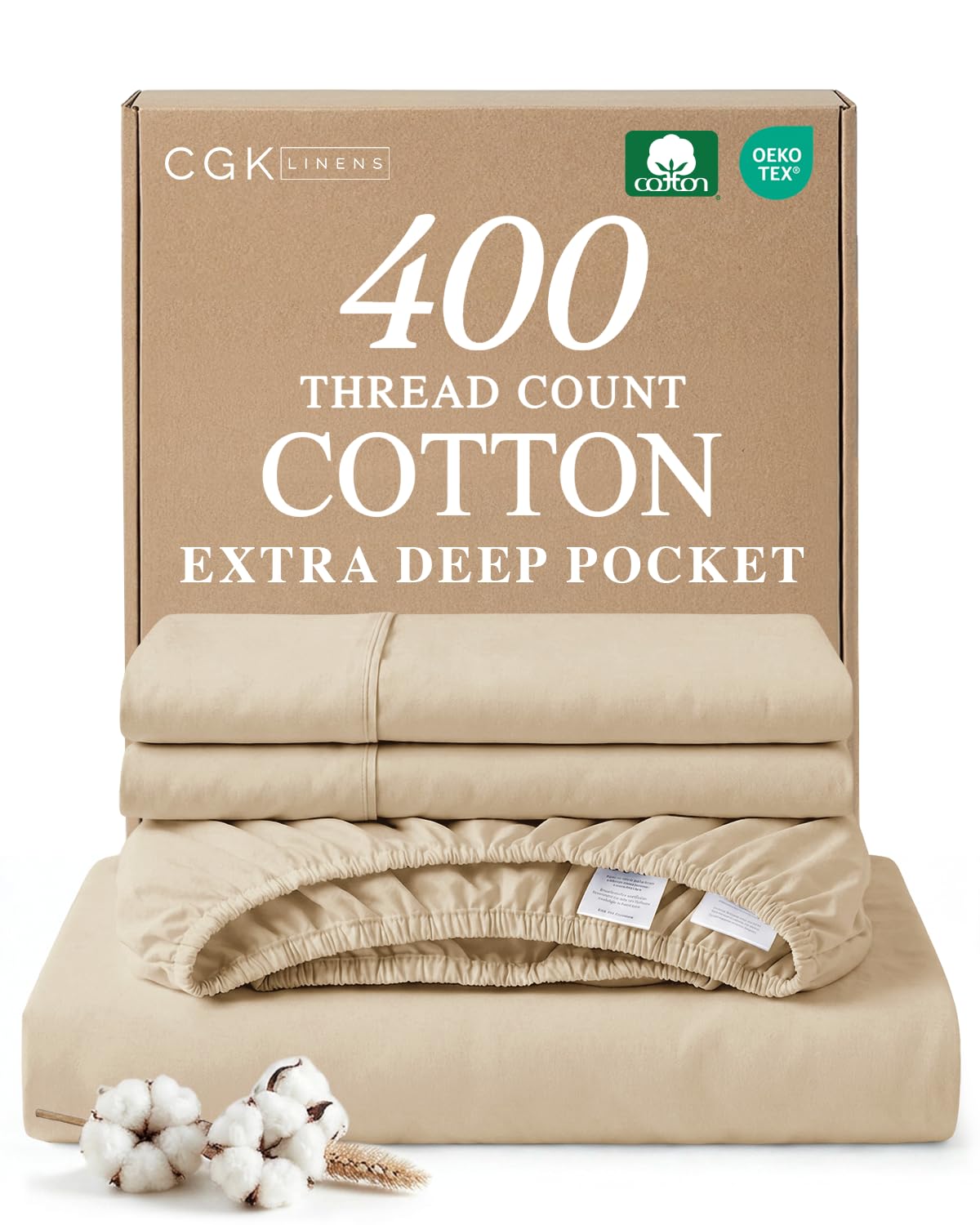 CGK Unlimited Cotton Queen Sheet Set