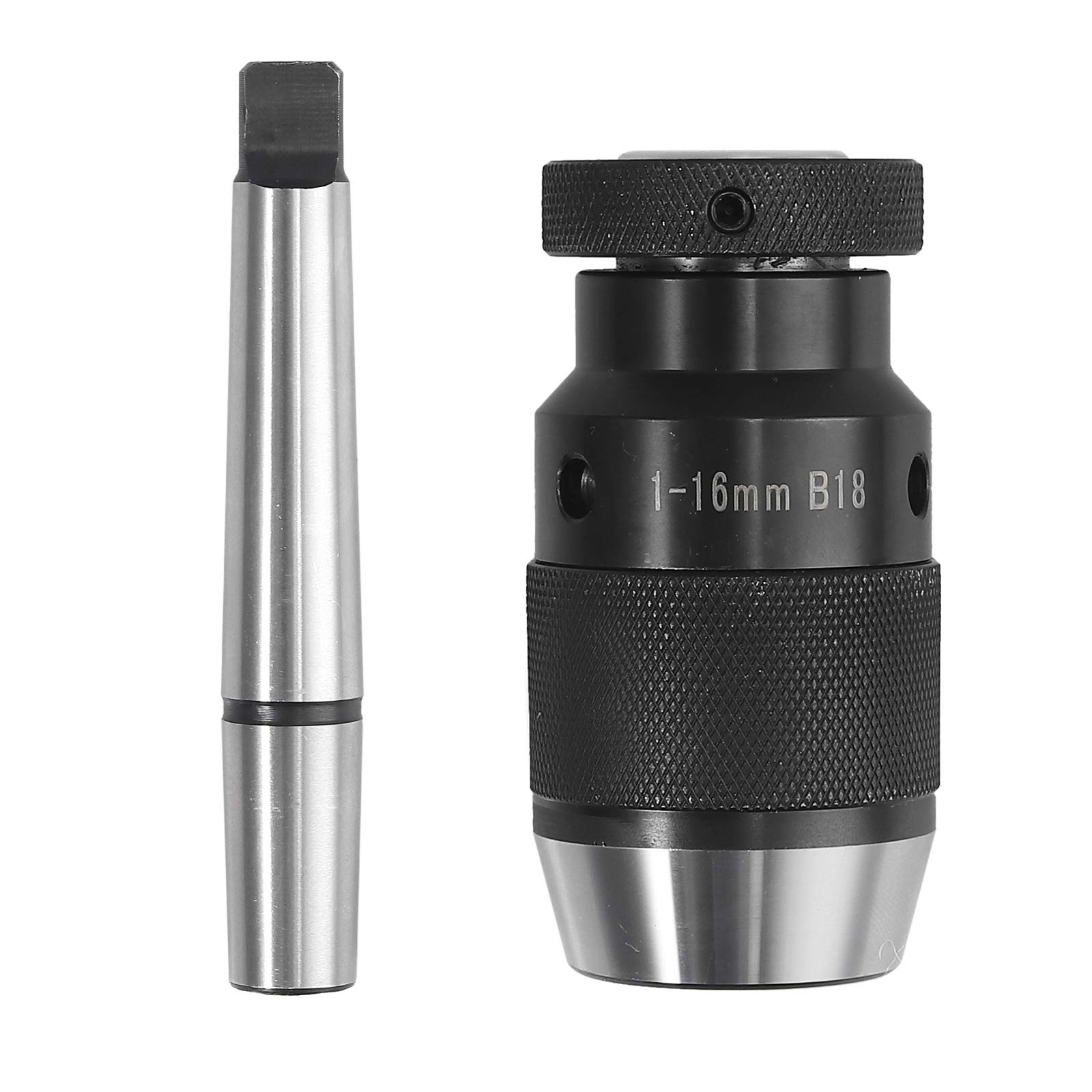 GETLITOOL Portabrocas Sin Llave de Ajuste Automático 1-16 mm MK3-B18, Cono Morse MK3 Autoaprehensible para Torno, Taladradora de Columna y Fresadora
