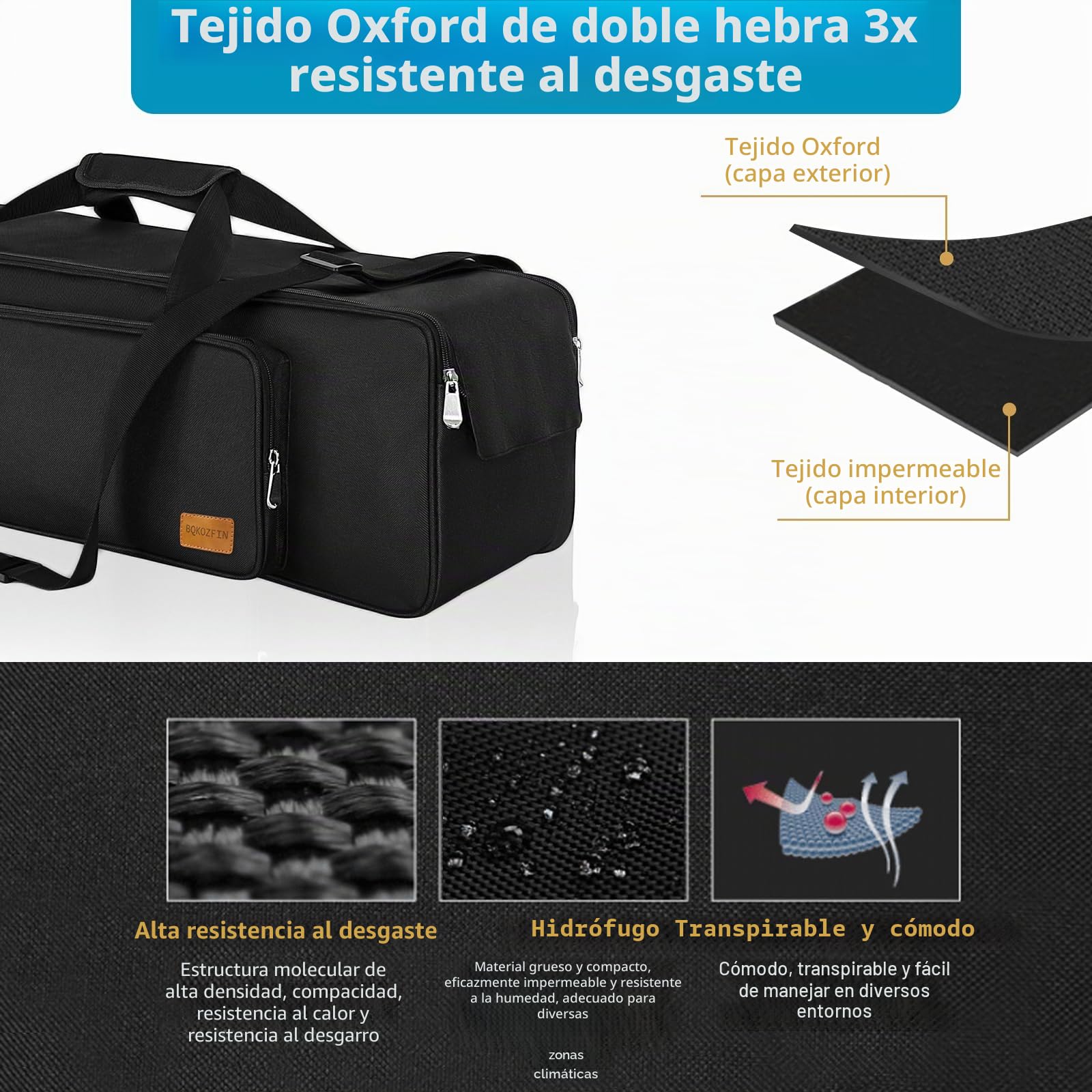 OUUTMEE Bolsa multifuncional para trípode resistente con asa para luces, altavoces, cámaras, horcas, soporte para micrófono, color negro, negro B, S-80x21x21cm, moderno