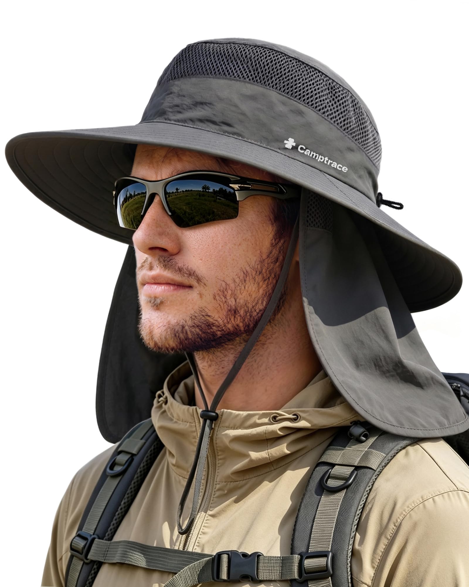 Camptrace Wide Brim Men Sun Hat with Neck Flap