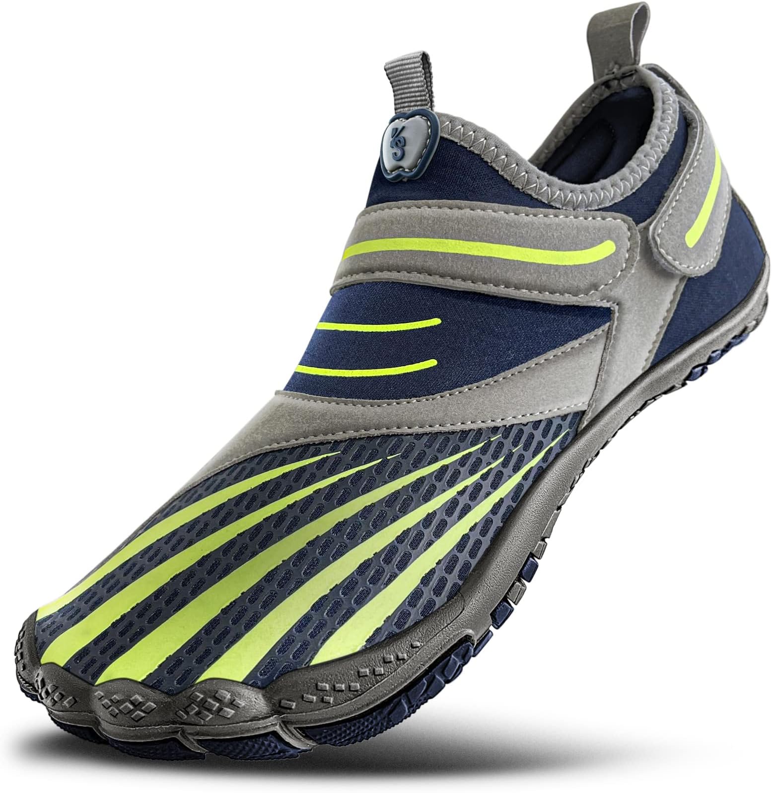 KEMISANT Mens Water Shoes, Unisex Barefoot Aqua Shoes for Men Women Beach Swimming Water Sport Shoes(Fog Blue/Apple Green-10 Women/8 Men)