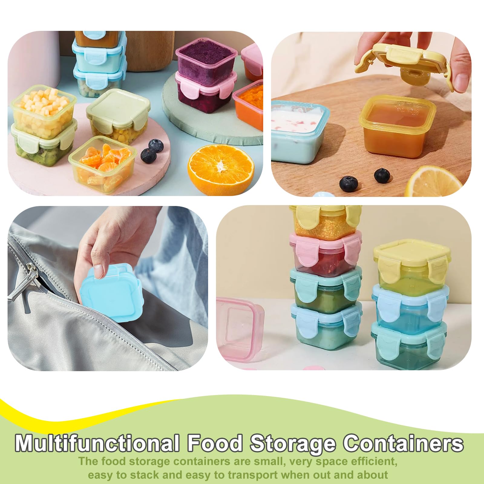 6 Mini Contenitori Per Salse Da 60ml - Set Colorato Con Coperchio Per Insalate, Marmellate E Condimenti - Foto 9