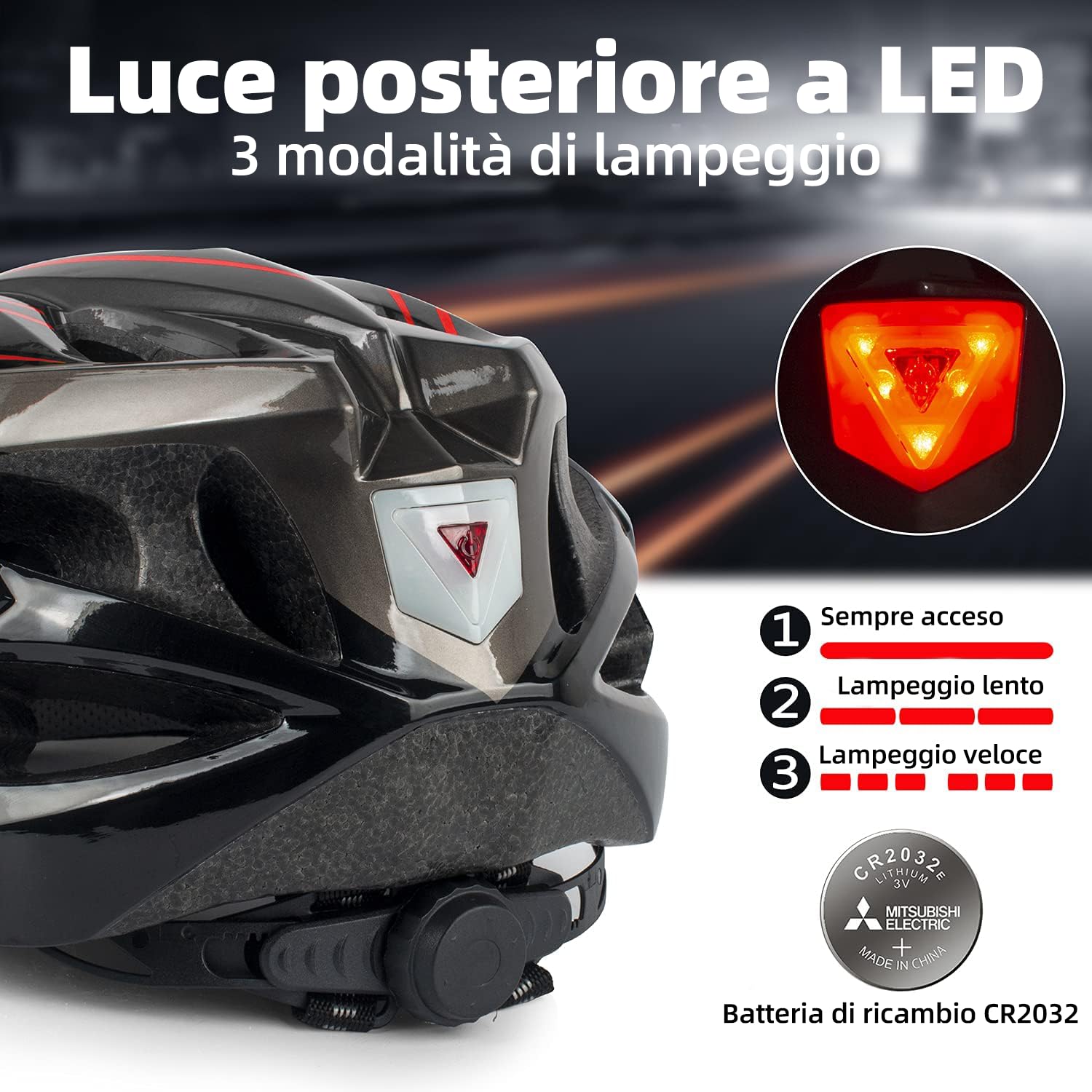 Shinmax Casco Bici Uomo Donna con Luce di LED Casco MTB con Visiera Magnetica Staccabile Shield Caschi Bici Leggero Casco da Bicicletta Unisex Adulto Caschetto Bici Ciclismo Regolabile 56-62cm
