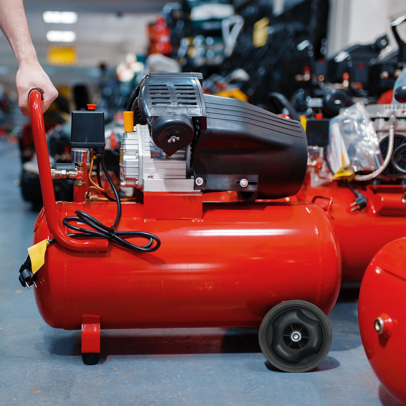 Installation Facile Vis 2 Roues Compresseur Air 12,7cm - Antidérapantes Silencieuses - Plastique ABS Accessoire Compresseur Air