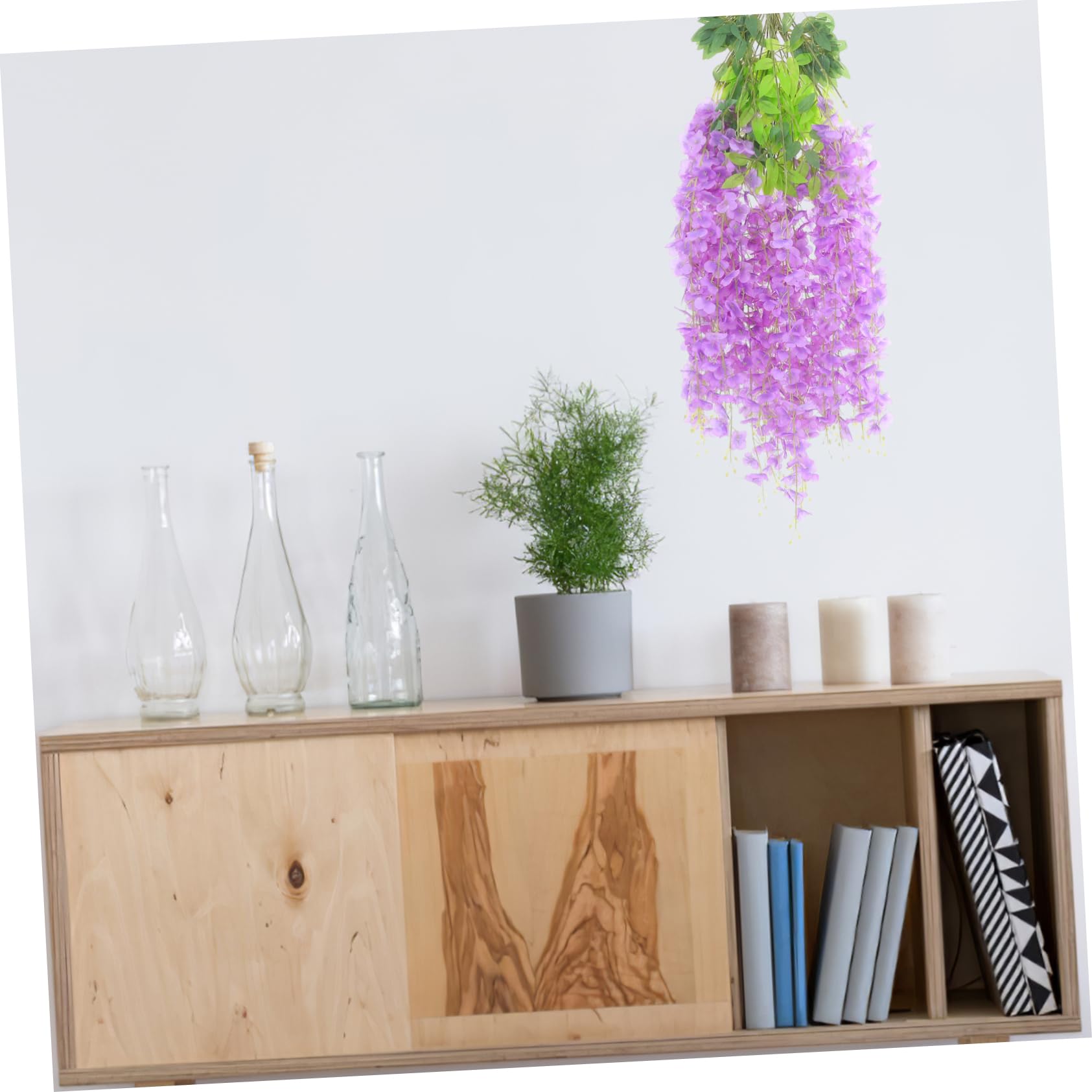 Künstliche Glyzinie Hängeblumen 24 Stück, Kunststoff Gewebe, Hellviolett | Leicht und Tragbar, für Hochzeiten und Feste, Filigran Elegante Dekoration