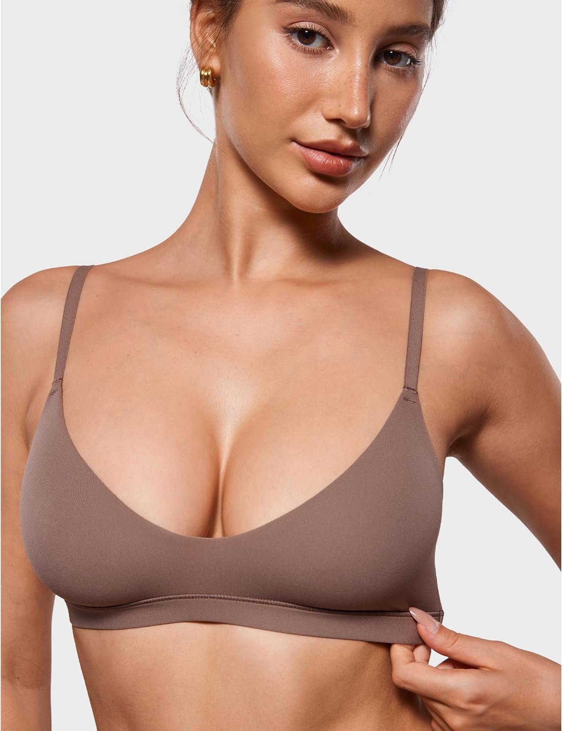 INLYRIC Women's Inbarely Soft Scoop Bralettes No Padding Cami Bras Unlined No Underwire Comfort Sleep Bralette Pullover - Image 2