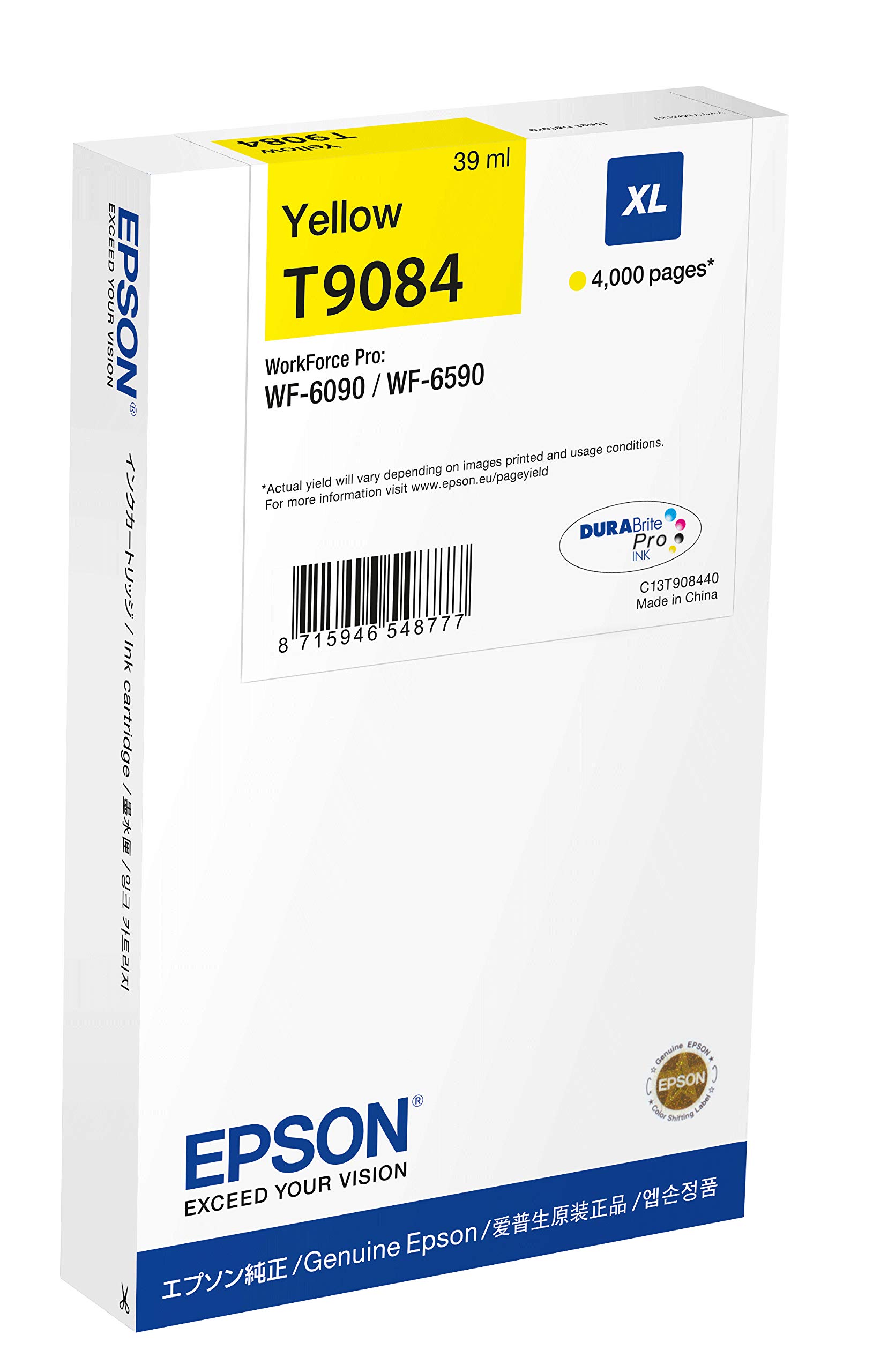 Epson Yellow T9084 (C13t908440) Ink Cartridge Original