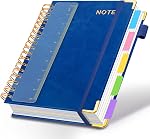 Hardcover Spiral Carnets de notes pour le travail 8,5''x 11'', 300 Pages 5 Cahier de notes des sujets avec les séparateurs & Onglets, A4 Spiral Journal pour les femmes, Cahier de notes du Collège pour les élèves de l'école Note-Takeing