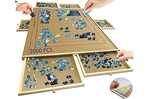 2000 Piece Wooden Puzzle Boards and Storage for 1000 Pieces