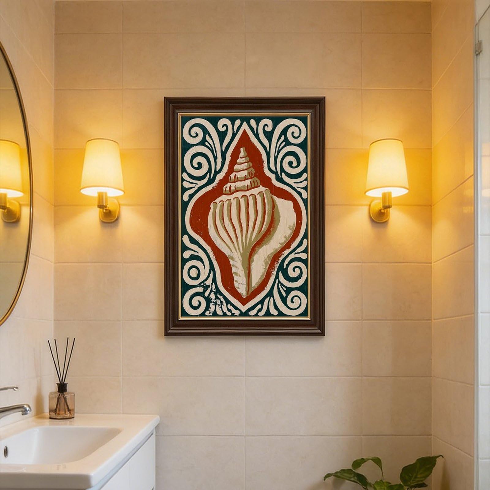 AYINUER Impression sur toile stylisée avec motif de volutes pour chambre à coucher, décoration cadeau