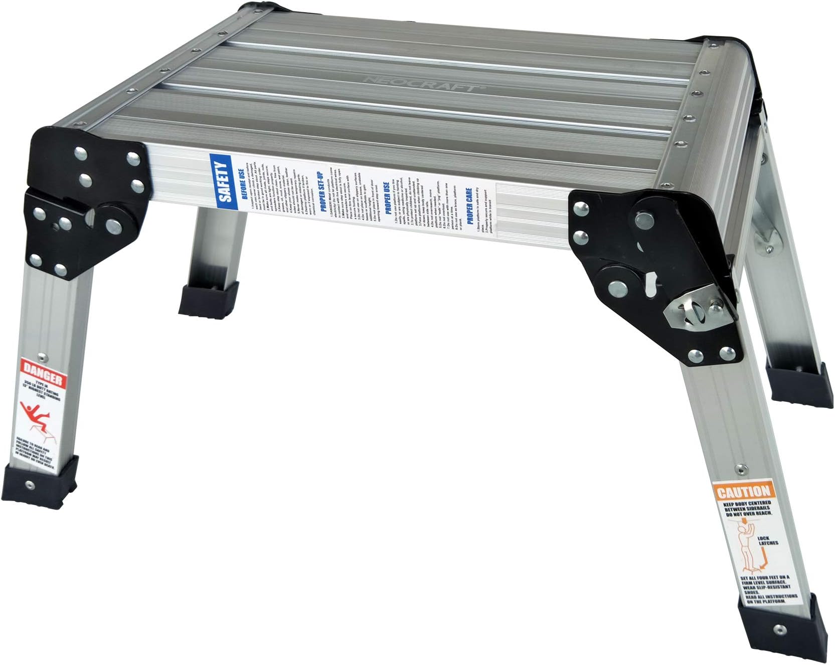 Neocraft 60635 Heavy Duty Aluminum Stool - 350Lbs. Capacity, Silver