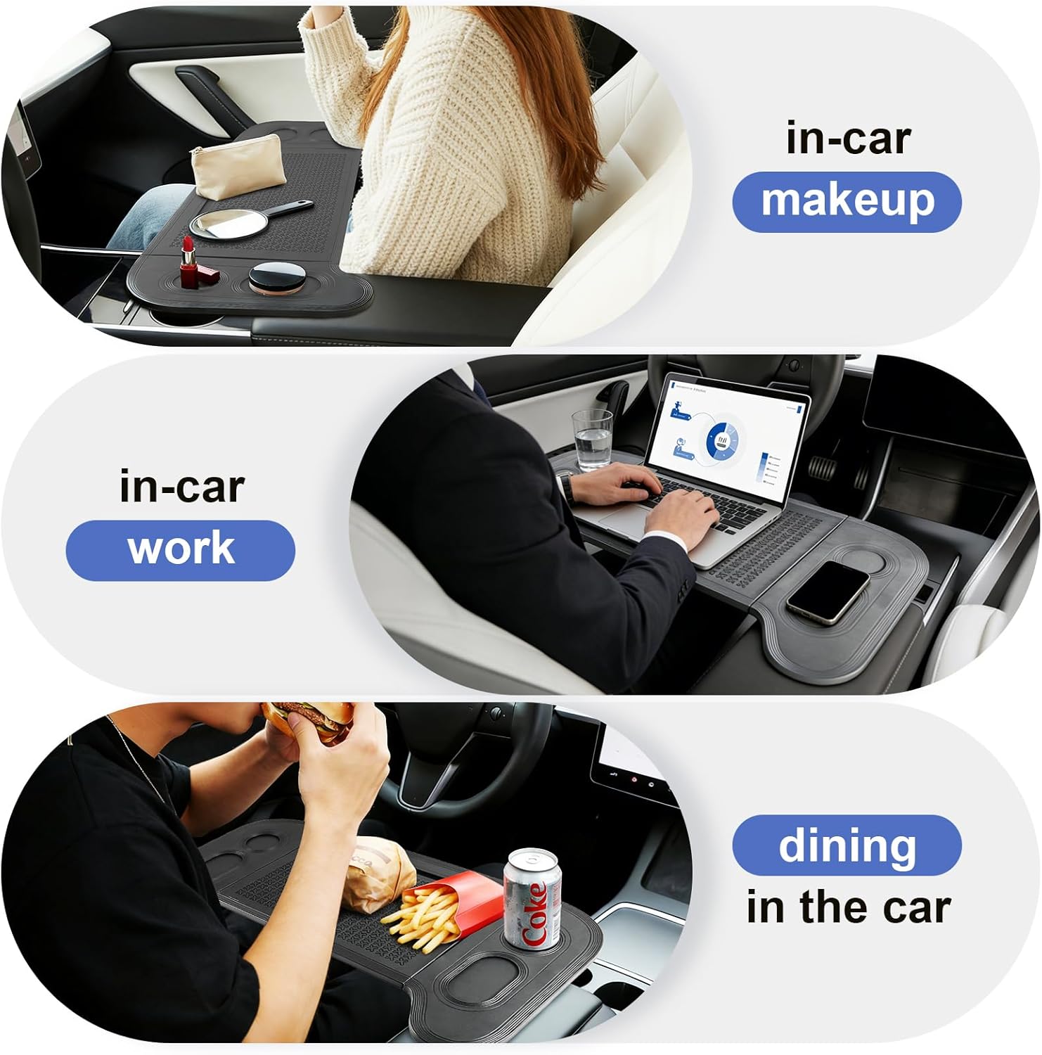 GearUp Car Table Tray for Eating Foldable Car Food Tray Multipurpose Car Desk for Laptop, Eating Food, Writing