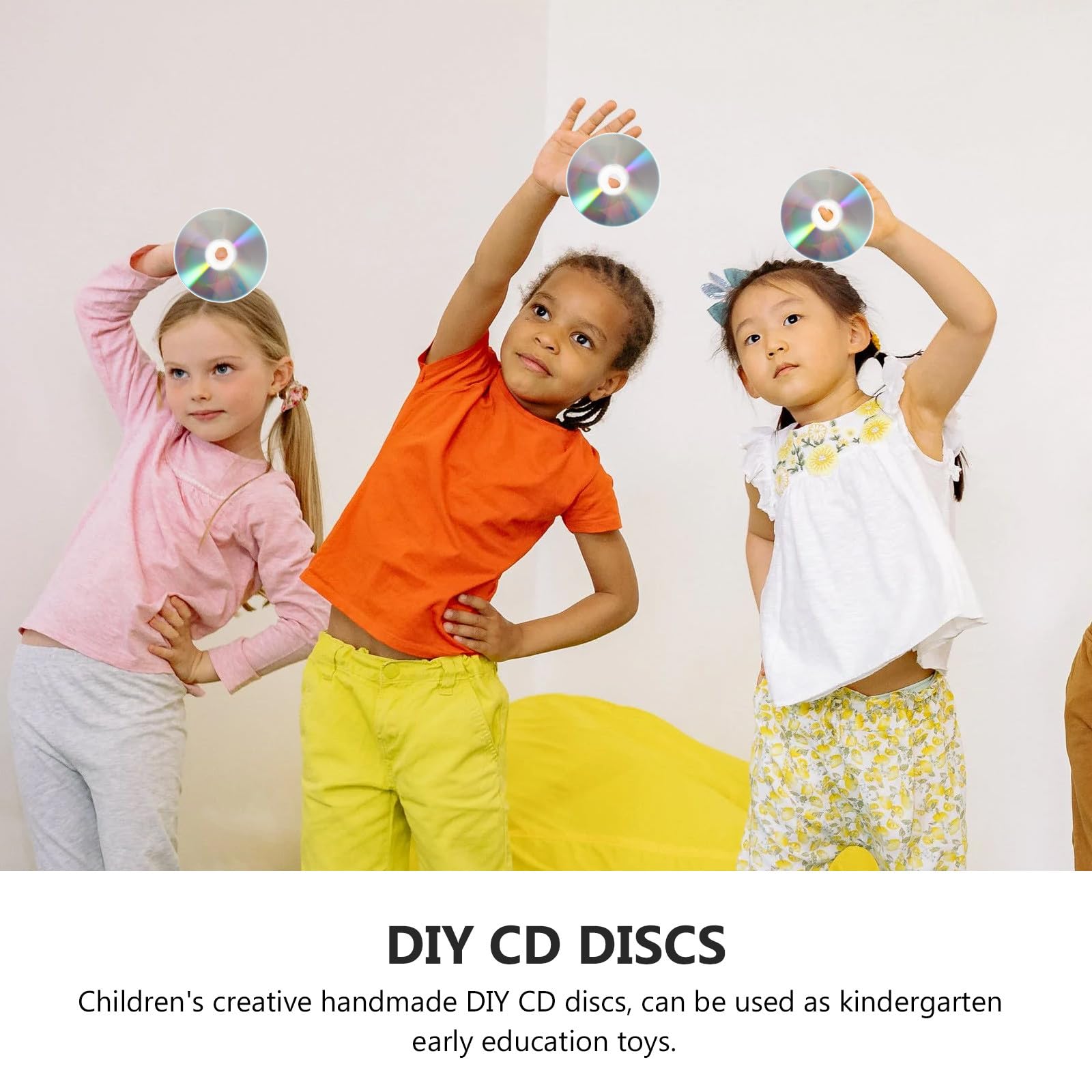 Alipis 50 Disques CD Décoratifs DIY Double Face Réfléchissante Plastique Bords Lisses