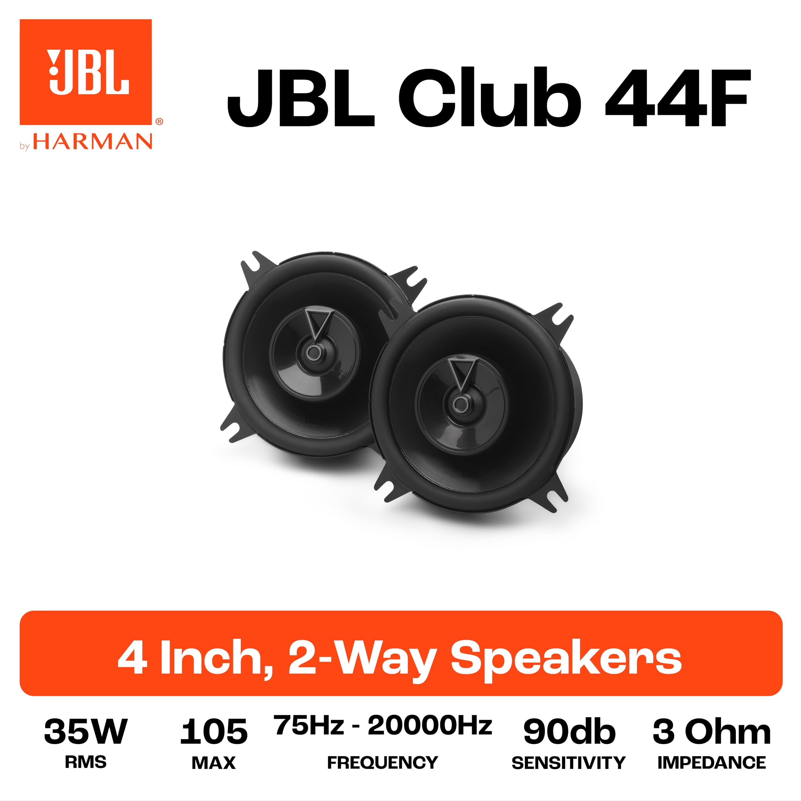JBL Club 44F Gen 3-100 mm Car Speaker Set by Harman Kardon for a