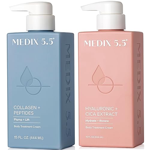 Miniatura 1 de MEDIX - Crema reafirmante de colágeno + loción corporal de ácido hialurónico, juego de 2 piezas  Loción reafirmante antienvejecimiento e hidratante