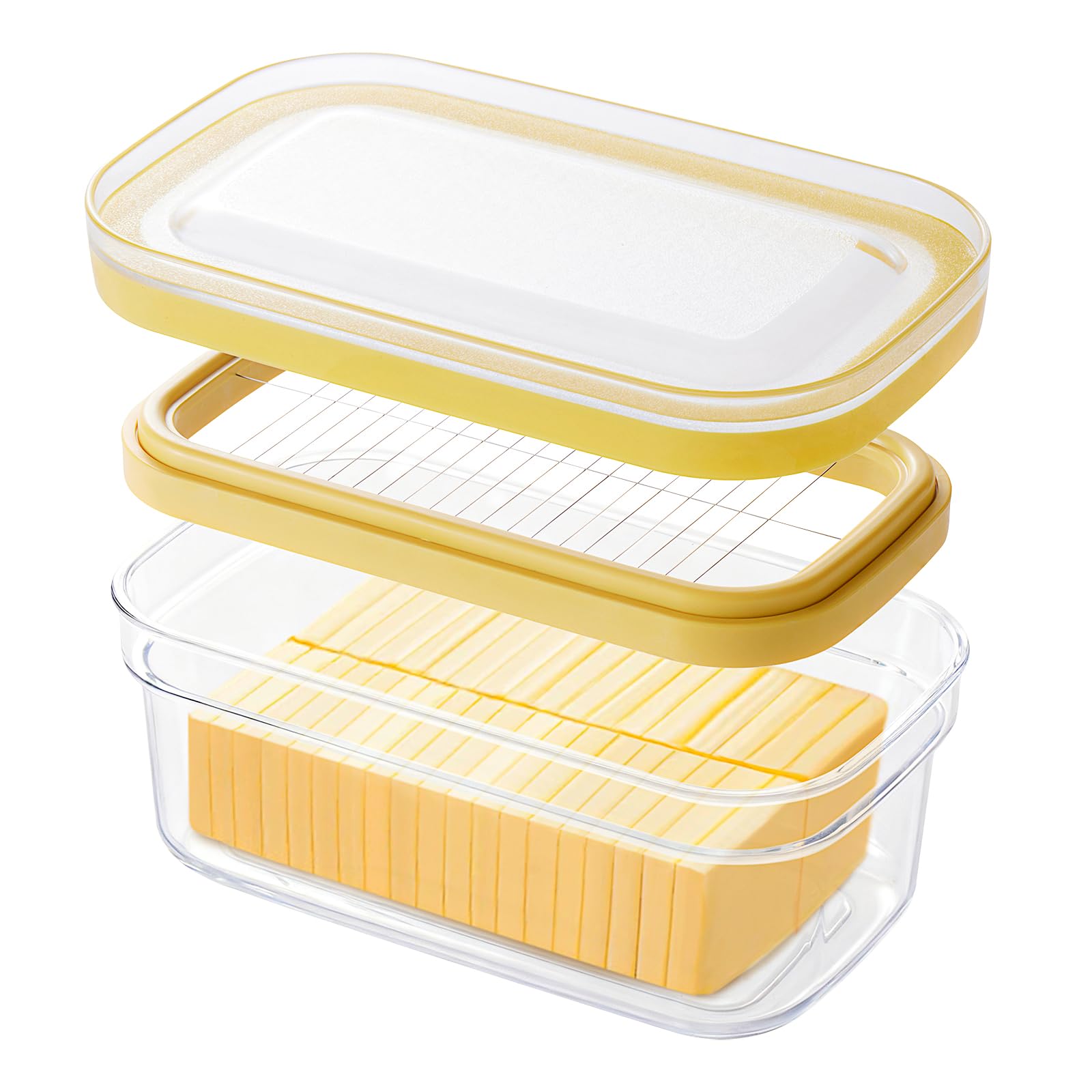 JINMILAN Butter Dish with Lid Plastic Butter Dishes for Butters or Cheese and Easy Cutting and Container