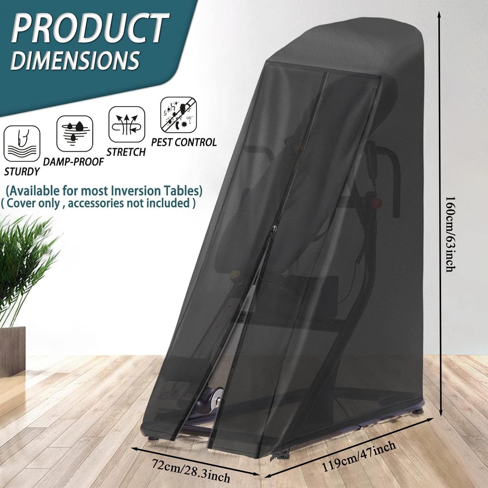Inversionstischabdeckung - robuster und wasserdichter Schutz | 420D Oxford Stoff Bezug für Körpersicht-Fitnessgeräte, Zuhause, Büro, Fitnessstudio, Indoor, Outdoor, Dass