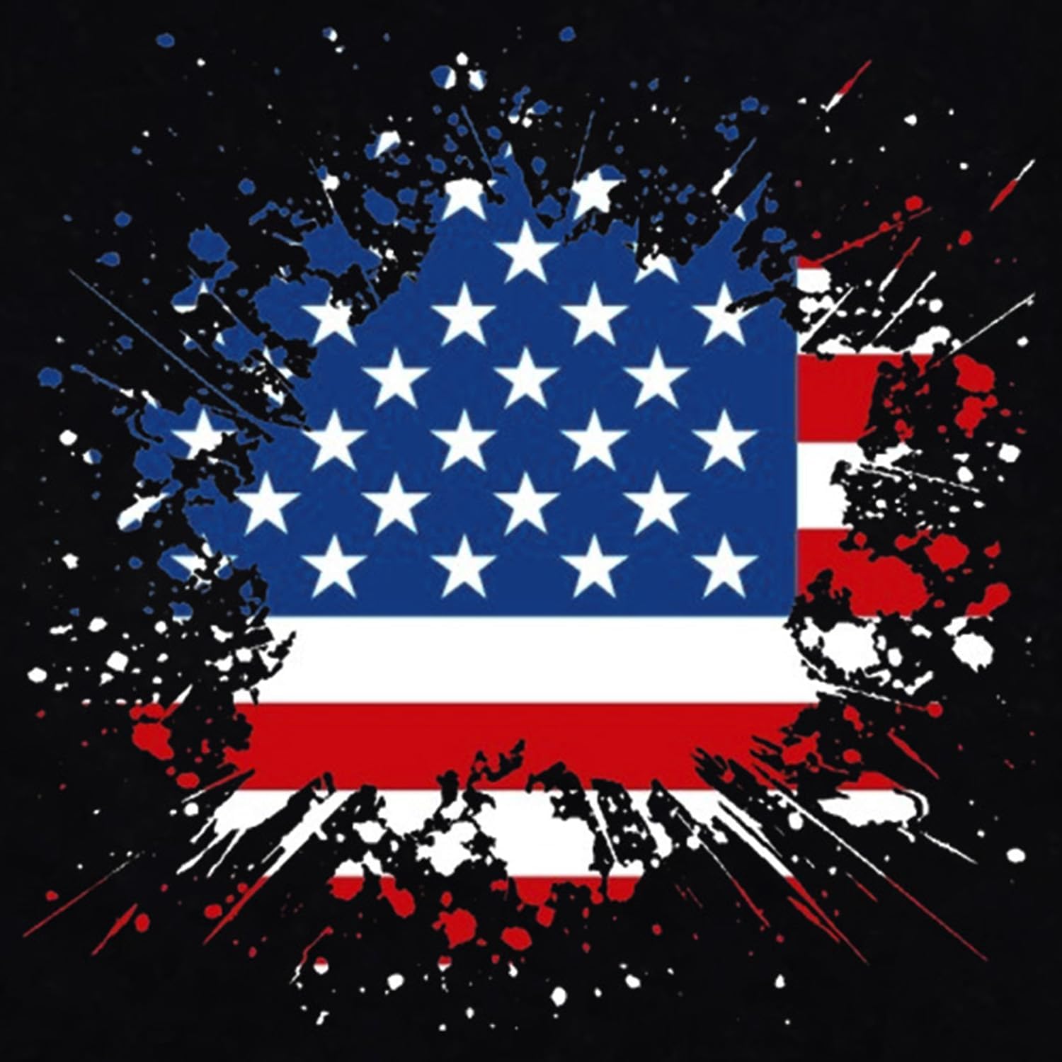 Womens American Flag Shirt USA Fireworks Patriotic Print T-Shirt 4th of July Crewneck Tee - Image 6