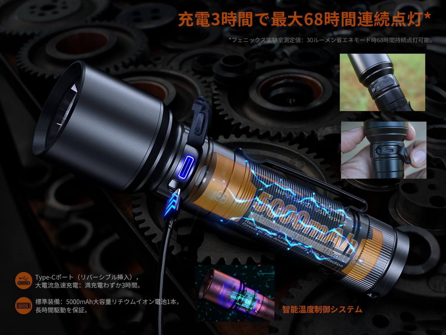 Amazon.co.jp: Fenix C7 LED 懐中電灯 強力 超高輝度 3000ルーメン 470